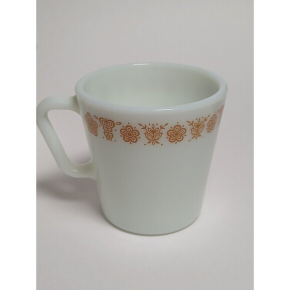 Vintage Pyrex Butterfly Gold Coffee Mug & Creamer Set 2 Mugs 1 Creamer MCM EUC - Picture 4 of 12